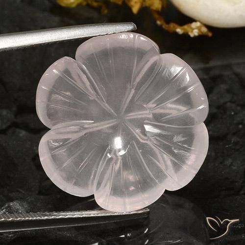 16.68ct Натуральный Белый Розовый кварц, Огранка Цветок, Прозрачный