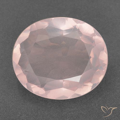 13.18ct Натуральный Оттенки розового Розовый кварц, Овал, Прозрачный