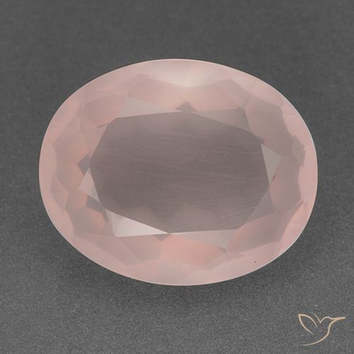 18.51ct Натуральный Светло-кораллово-розовый Розовый кварц, Овал, Прозрачный