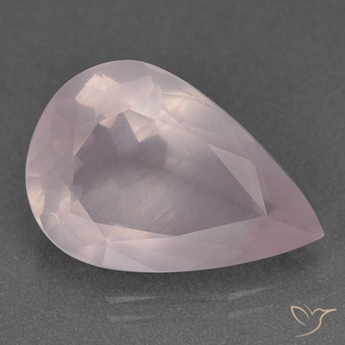 10.26ct Натуральный Светло-розовый Розовый кварц, Форма груши, Прозрачный