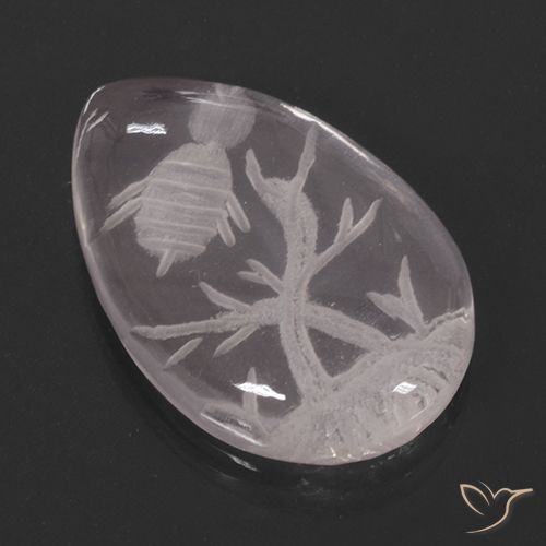 10.10ct Натуральный Светло-розовый Розовый кварц, Форма груши, Прозрачный