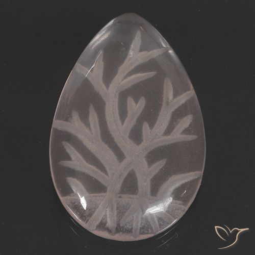 9.58ct Натуральный Светло-кораллово-розовый Розовый кварц, Форма груши, Прозрачный