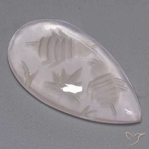 6.13ct Натуральный Белый Розовый кварц, Форма груши, Прозрачный