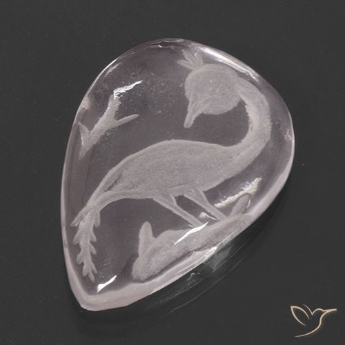 9.73ct Натуральный Светло-розовый Розовый кварц, Форма груши, Прозрачный