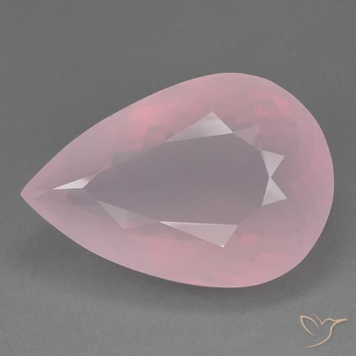 98.09ct Натуральный Оттенки розового Розовый кварц, Форма груши, Прозрачный