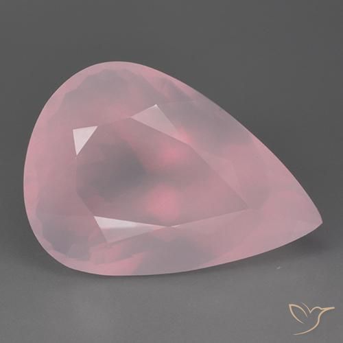 76.69ct Натуральный Средне-розово-розовый Розовый кварц, Форма груши, Прозрачный