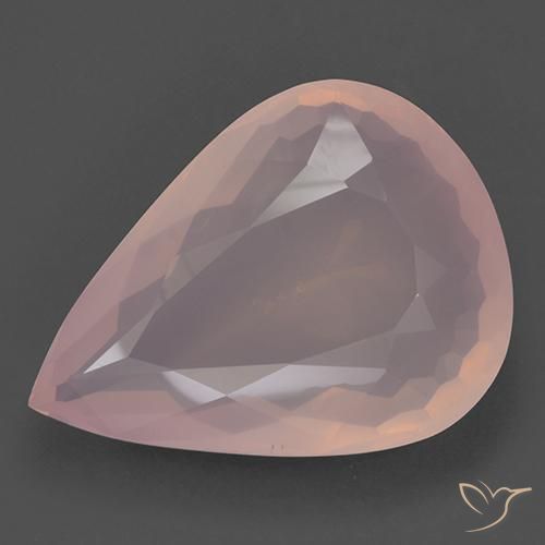 95.55ct Натуральный Светло-кораллово-розовый Розовый кварц, Форма груши, Прозрачный
