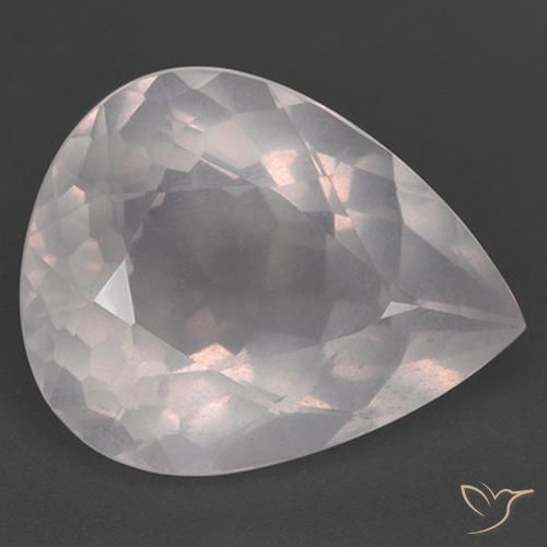 26.48ct Натуральный Очень светлая роза розовая Розовый кварц, Форма груши, Прозрачный