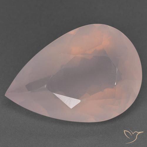 31.40ct Натуральный Светло-кораллово-розовый Розовый кварц, Форма груши, Прозрачный