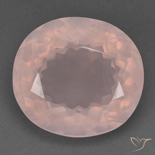 44.89ct Натуральный Светло-кораллово-розовый Розовый кварц, Овал, Прозрачный