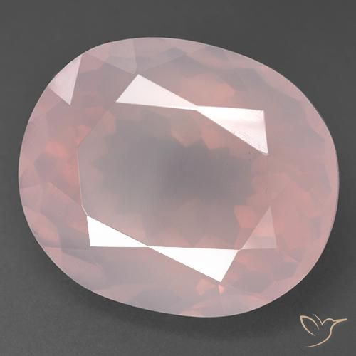 46.16ct Натуральный Светло-розовый Розовый кварц, Овал, Прозрачный