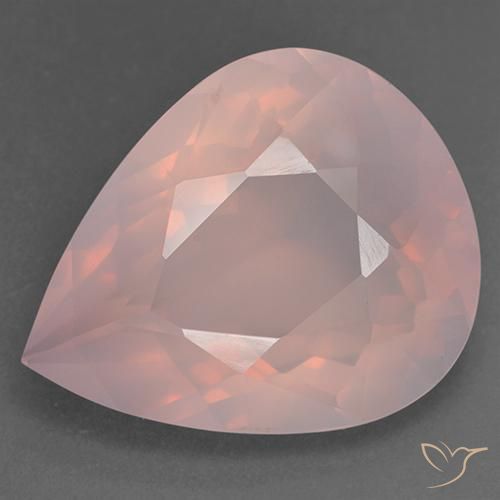 33.24ct Натуральный Оттенки розового Розовый кварц, Форма груши, Прозрачный