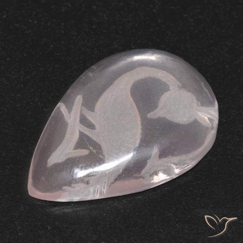 9.31ct Натуральный Очень светло-розовый Розовый кварц, Форма груши, Прозрачный