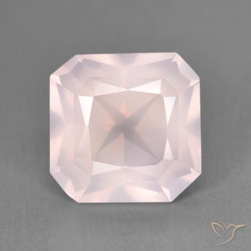 4.15ct Натуральный Оттенки розового Розовый кварц, Изумрудная огранка, Прозрачный