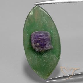 3.99ct Натуральный Многоцветный Рубин в фуксите, Маркиза, Полупрозрачный