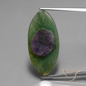 7.98ct Натуральный Многоцветный Рубин в фуксите, Маркиза, Полупрозрачный