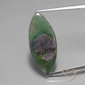 6.72ct Натуральный Многоцветный Рубин в фуксите, Маркиза, Полупрозрачный