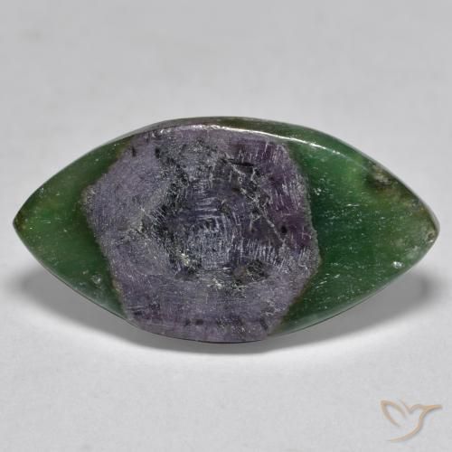 7.88ct Натуральный Многоцветный Рубин в фуксите, Маркиза, Полупрозрачный