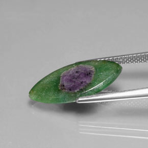 4.10 карата, натуральный Двуцветный Рубин в Фуксите, Маркиза, Прозрачный