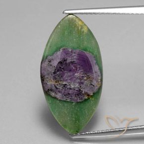 5.06ct Натуральный Многоцветный Рубин в фуксите, Маркиза, Полупрозрачный