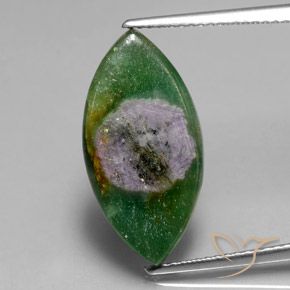 6.51ct Натуральный Многоцветный Рубин в фуксите, Маркиза, Полупрозрачный