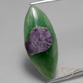 7.10ct Натуральный Многоцветный Рубин в фуксите, Маркиза, Полупрозрачный
