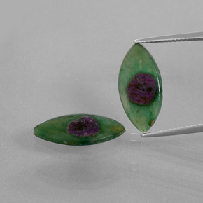  карата, натуральный Двуцветный Рубин в Фуксите, Маркиза, Полупрозрачный