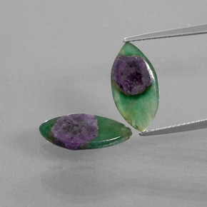  карата, натуральный Двуцветный Рубин в Фуксите, Маркиза, Полупрозрачный