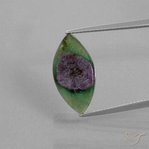 5.78ct Натуральный Многоцветный Рубин в фуксите, Маркиза, Полупрозрачный