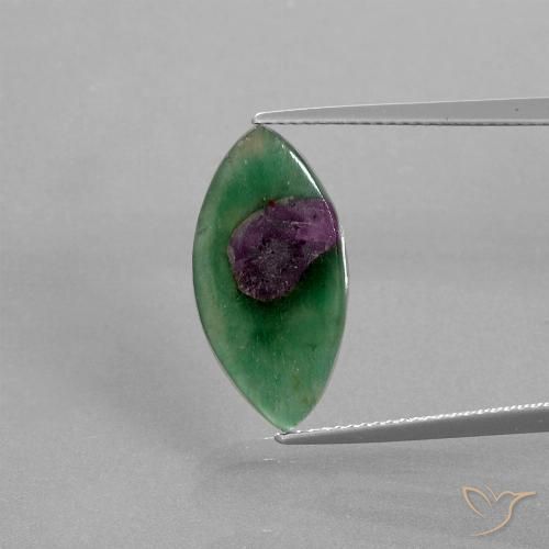 4.95ct Натуральный Многоцветный Рубин в фуксите, Маркиза, Полупрозрачный