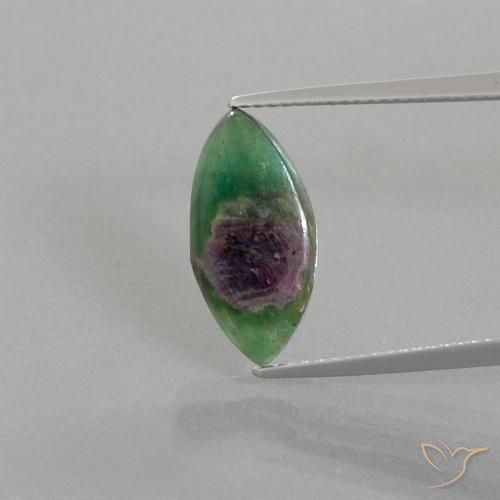 4.16ct Натуральный Многоцветный Рубин в фуксите, Маркиза, Полупрозрачный