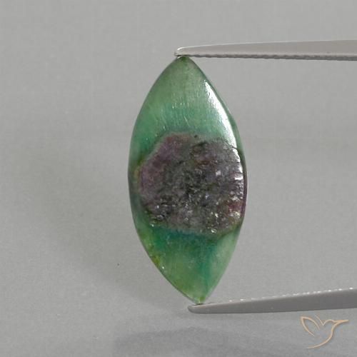 4.95ct Натуральный Многоцветный Рубин в фуксите, Маркиза, Полупрозрачный