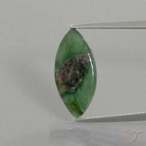 3.20ct Натуральный Многоцветный Рубин в фуксите, Маркиза, Полупрозрачный