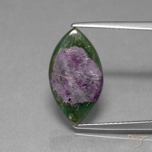 5.06ct Натуральный Многоцветный Рубин в фуксите, Маркиза, Полупрозрачный