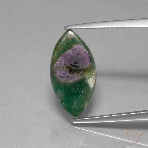 4.30ct Натуральный Многоцветный Рубин в фуксите, Маркиза, Полупрозрачный