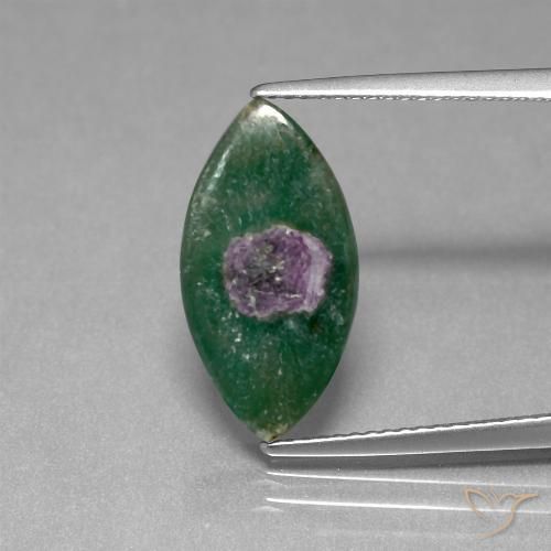 4.24ct Натуральный Многоцветный Рубин в фуксите, Маркиза, Полупрозрачный