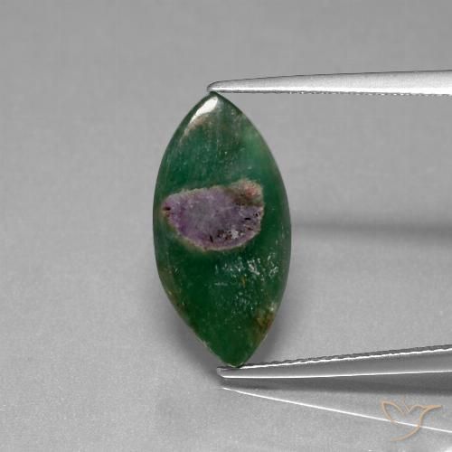 6.08ct Натуральный Многоцветный Рубин в фуксите, Маркиза, Полупрозрачный