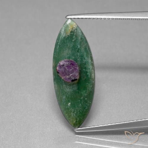 4.14ct Натуральный Многоцветный Рубин в фуксите, Маркиза, Полупрозрачный