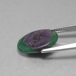 4.50 карата, натуральный Двуцветный Рубин в Фуксите, Огранка Овал, Полупрозрачный