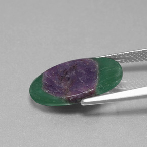 5.28 карата, натуральный Многоцветный Рубин в Фуксите, Огранка Овал, Полупрозрачный