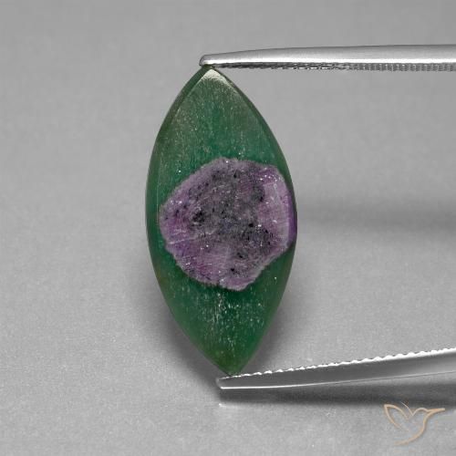 6.70ct Натуральный Многоцветный Рубин в фуксите, Маркиза, Полупрозрачный