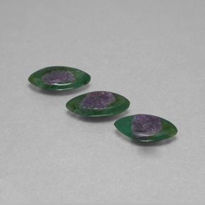  карата, натуральный Двуцветный Рубин в Фуксите, Маркиза, Полупрозрачный