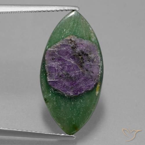 6.24ct Натуральный Многоцветный Рубин в фуксите, Маркиза, Полупрозрачный