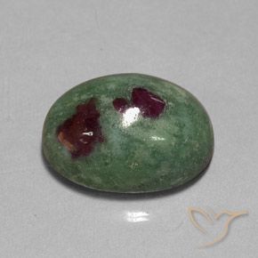 25.50ct Натуральный Многоцветный Рубин-Цоизит, Овал, Непрозрачный