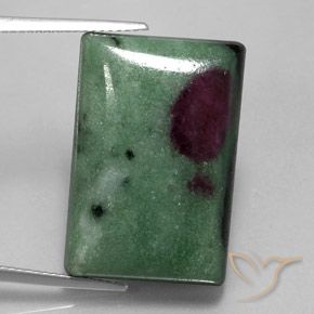 33.94ct Натуральный Многоцветный Рубин-Цоизит, Огранка Багет, Непрозрачный