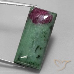 29.97ct Натуральный Многоцветный Рубин-Цоизит, Огранка Багет, Непрозрачный