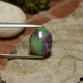 4.00 карата, натуральный Многоцветный Рубин-Цоизит, Огранка Овал, Непрозрачный