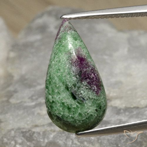 8.25ct Натуральный Многоцветный Рубин-Цоизит, Форма груши, Непрозрачный