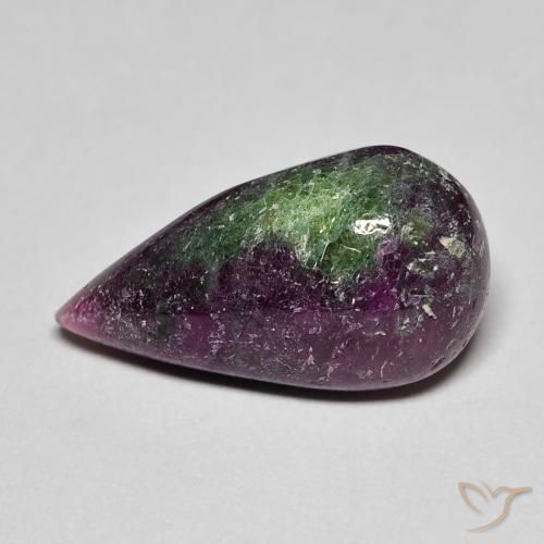 9.25ct Натуральный Многоцветный Рубин-Цоизит, Форма груши, Непрозрачный