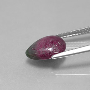 3.83 карата, натуральный Многоцветный Рубин-Цоизит, Форма груши, Непрозрачный